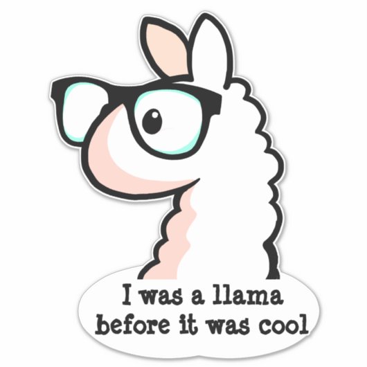Hipster Llama Aufkleber (Vorderseite)