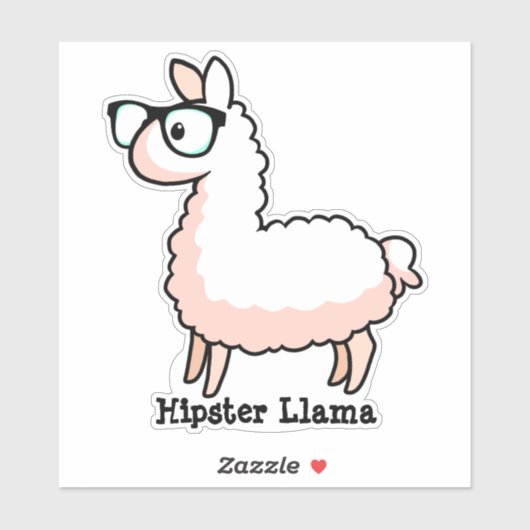 Hipster Llama Aufkleber (Blatt)