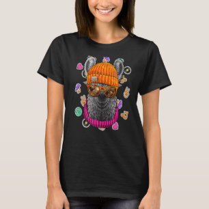 Hipster Llama Geek Nerd Glasses Tierische Liebe Fr T-Shirt