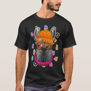 Hipster Llama Geek Nerd Glasses Tierische Liebe Fr T-Shirt