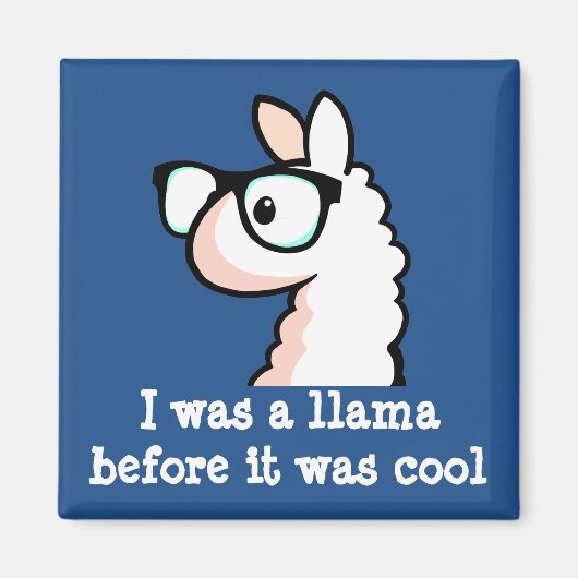 Hipster Llama Magnet (Vorne)