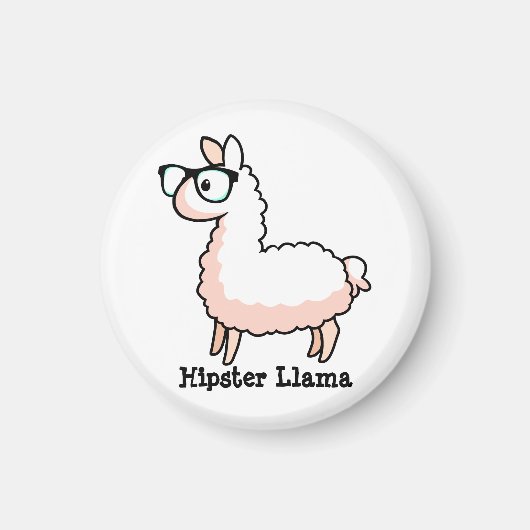 Hipster Llama Magnet (Vorne)
