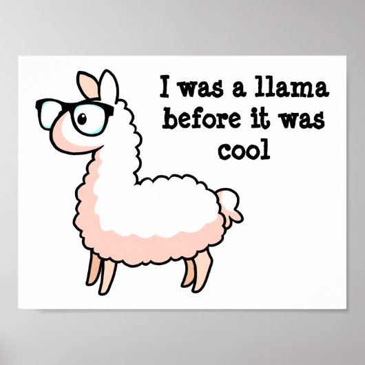 Hipster Llama Poster (Vorne)