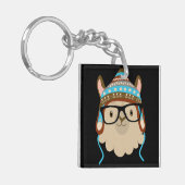 Hipster Llama Schlüsselanhänger (Vorderseite links)