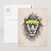 Hipster Löwe (heller Hintergrund) Postkarte (Vorne/Hinten)