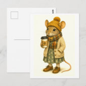 Hipster-Maus-Postkarte Postkarte (Vorne/Hinten)