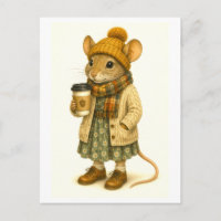 Hipster-Maus-Postkarte
