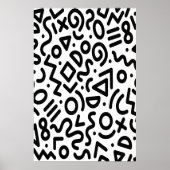 Hipster Memphis Style Schwarzweiß geometrisch Poster (Vorne)