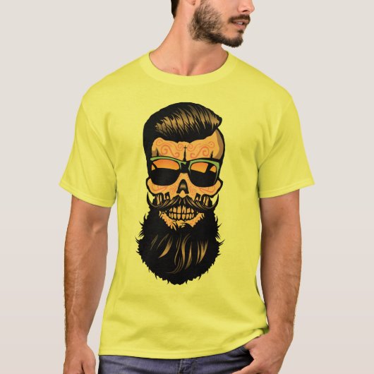 Hipster_mexico_kopf_de_mort_crane_barbe_moustac T-Shirt (Vorderseite)
