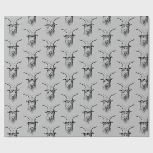 Hipster mit Brille Geschenkpapier (Flach)