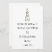 Hipster Mod Harry und Meghan Wedding Einladung (Vorne/Hinten)