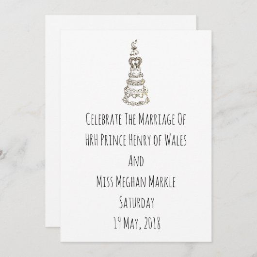 Hipster Mod Harry und Meghan Wedding Einladung (Vorne/Hinten)