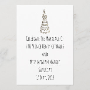 Hipster Mod Harry und Meghan Wedding Einladung