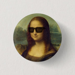 Hipster Mona Lisa im Hipster schattiert Da Vinci Button