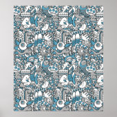 Hipster Monster Doodle Collage Poster (Vorne)