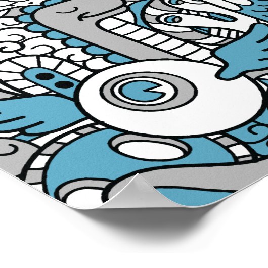 Hipster Monster Doodle Collage Poster (Ecke)