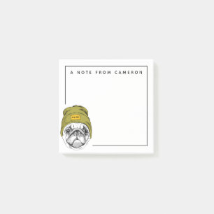 Hipster-Mops , das er cooles ist, addieren Post-it Klebezettel