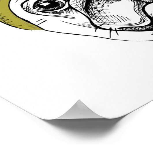 Hipster Mops | Es ist Cool Poster (Ecke)