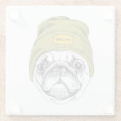 Hipster-Mops | ist es cool Glasuntersetzer (Rückseite)