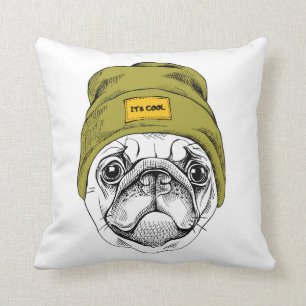 Hipster-Mops   ist es cool Kissen