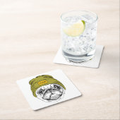 Hipster-Mops | ist es cool Rechteckiger Pappuntersetzer (Vor Ort)