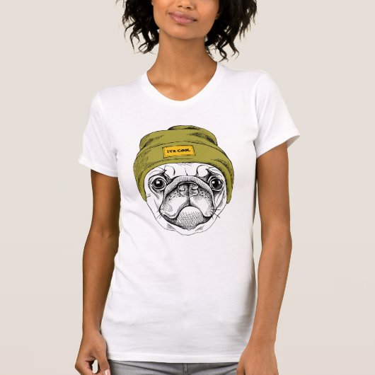 Hipster-Mops | ist es cool T-Shirt (Vorderseite)