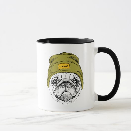 Hipster-Mops | ist es cool Tasse (Rechts)