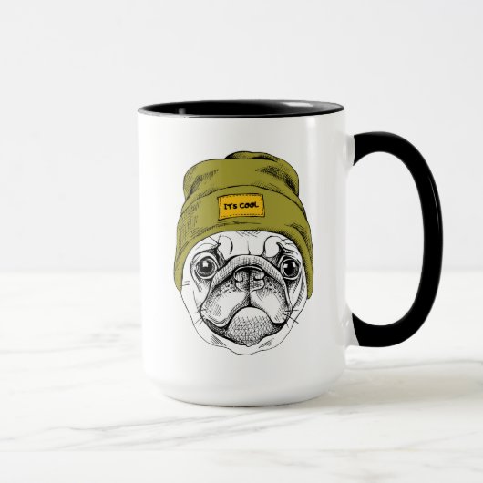 Hipster-Mops | ist es cool Tasse (Rechts)