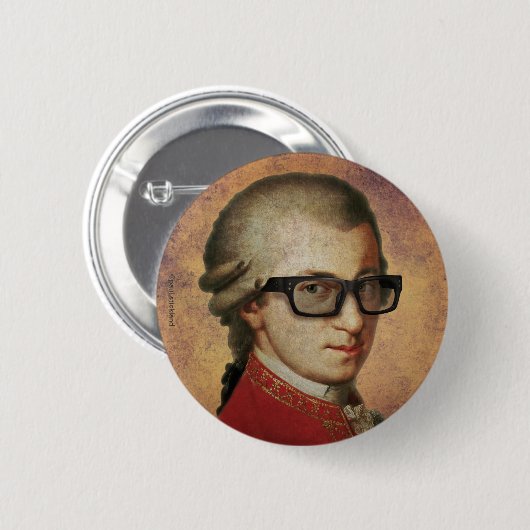 Hipster Mozart Button (Vorne & Hinten)