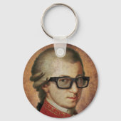 Hipster Mozart Klassische Musik Schlüsselanhänger (Vorderseite)