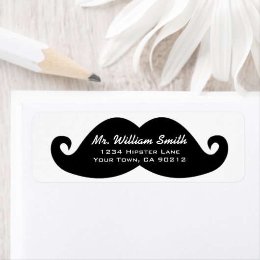 Hipster Mustache - benutzerdefiniertes Adressenlab (Insitu)