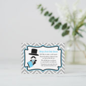 Hipster Mustache Boy Babydusche Buchungsanfrage Begleitkarte (Stehend Vorderseite)