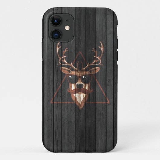 Hipster Mustache Deer - Dark Edition Case-Mate iPhone Hülle (Rückseite)