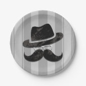 Hipster Mustache Hat Glasses Birthday Party Pappteller (Vorderseite)