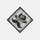 Hipster Mustache Hat Glasses Erster Geburtstag Serviette (Ecke)