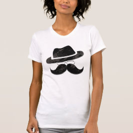 Hipster Mustache Hat Glasses Moderner Vintag T-Shirt
