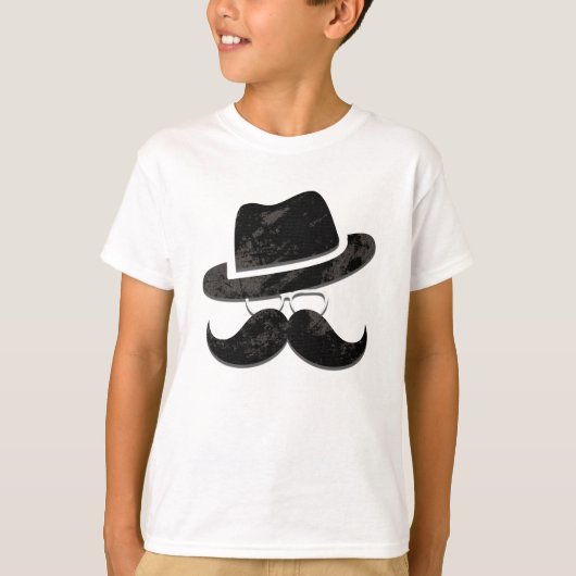 Hipster Mustache Hat Glasses Vintag Custom T-Shirt (Vorderseite)