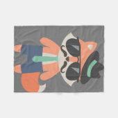 Hipster Mustache Herr Cool Fox Baby Fleecedecke (Vorderseite (Horizontal))