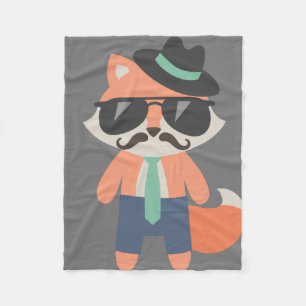 Hipster Mustache Herr Cool Fox Baby Fleecedecke
