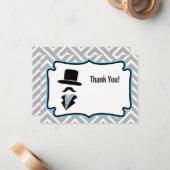 Hipster Mustache Little Man Vielen Dank Mitteilungskarte (Vorderseite/Rückseite Beispiel)