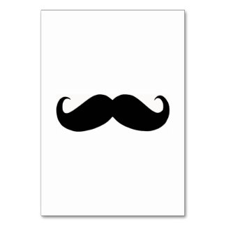 Hipster Mustache-Tischkarte Tischnummer