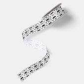 Hipster Mustache und Glasses Dot Pattern Satinband (Rückseite)