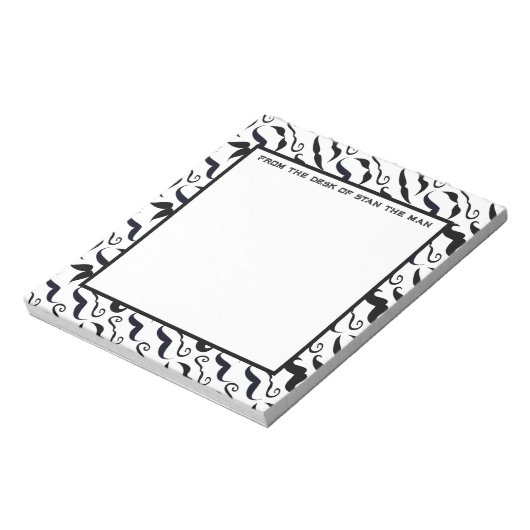 Hipster Mustache Vintag Retro Notizblock (Rotiert)