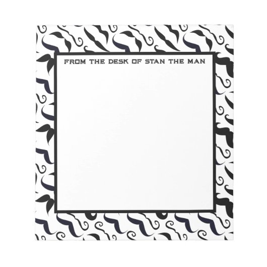 Hipster Mustache Vintag Retro Notizblock (Vorderseite)