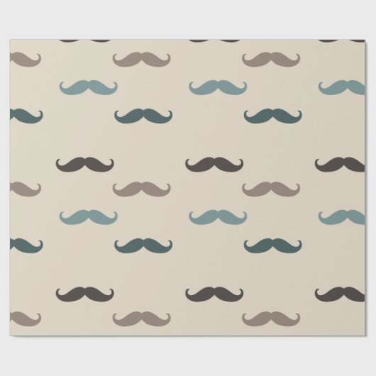 Hipster Mustaches Geschenkpapier (Flach)