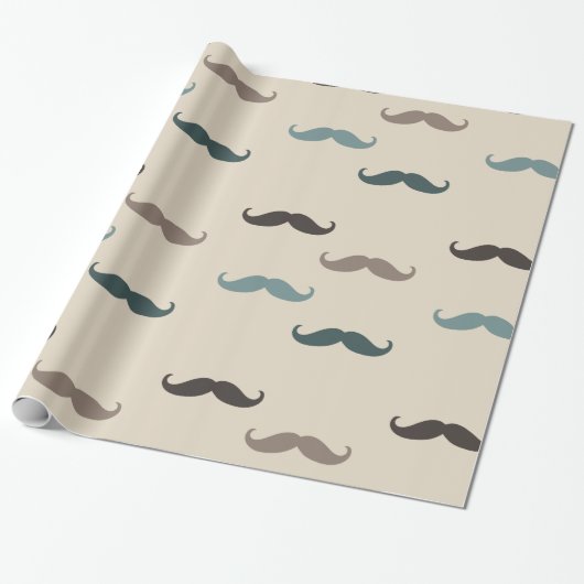 Hipster Mustaches Geschenkpapier (Ungerollt)