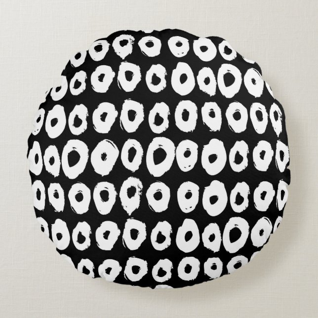 Hipster-Muster mit Donusform in Form Rundes Kissen (Vorderseite)