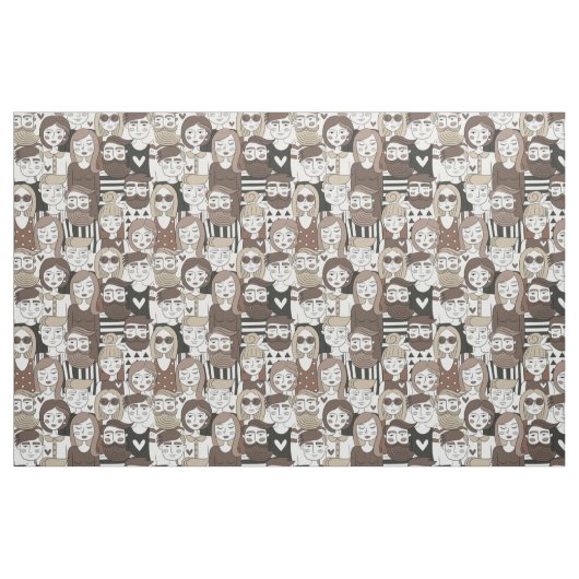 Hipster Muster Stoff (Fat Quarter (45,7 x 55,9 cm))