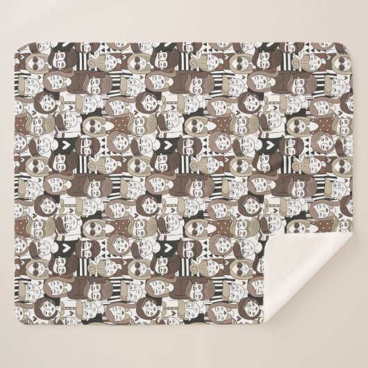 Hipster Mustertuch Sherpadecke (Vorderseite (Horizontal))