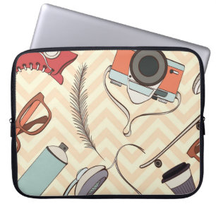 Hipster-Nahtloses Muster. Muster der Hipster-Eleme Laptopschutzhülle